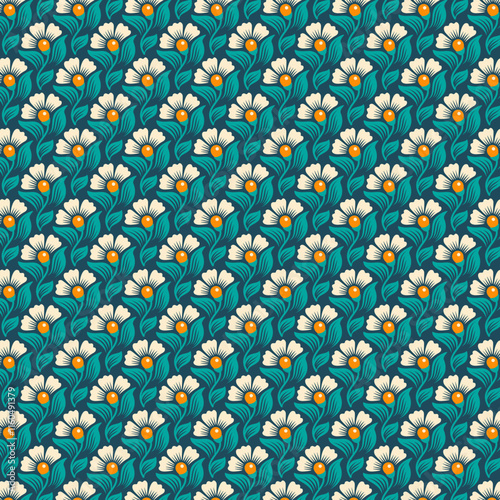 Seamless pattern with flowers. Floral Reverie: Dreams Painted in Bloom. Garden Dreams of Eternal Spring
