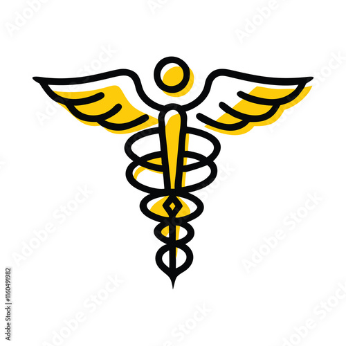 Simple and Colorful Caduceus Symbol for Healthcare.