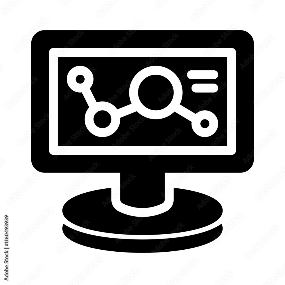 Icon Research Computer With Style Glyph Icon Research Computer With Style Glyph