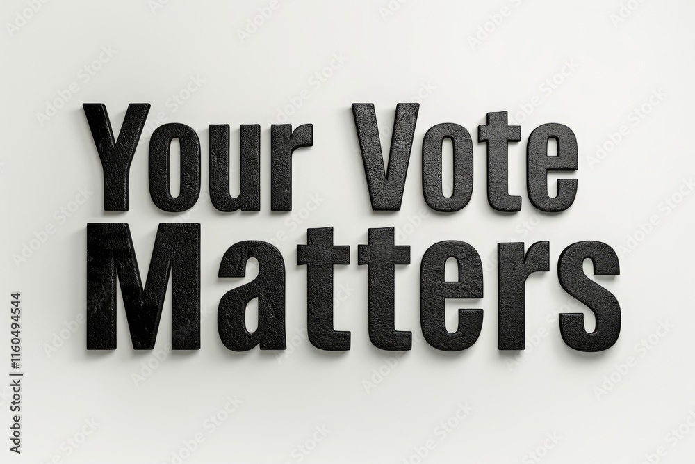 3D Blue Your Vote Matters Text Banner for Election Day, Political Campaigns Generative AI. 3D Blue Your Vote Matters Text Banner for Election Day, Political Campaigns Generative AI.