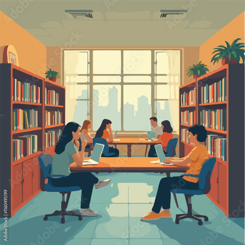 Library Illustration vector design, University Library vector design