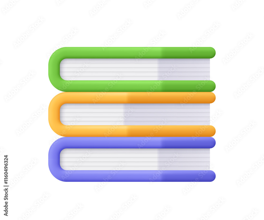 Stack of books, pile of books. Encyclopedia, Textbook. Education, reading, literature and library concept. 3d vector icon. Cartoon minimal style. Stack of books, pile of books. Encyclopedia, Textbook. Education, reading, literature and library concept. 3d vector icon. Cartoon minimal style.