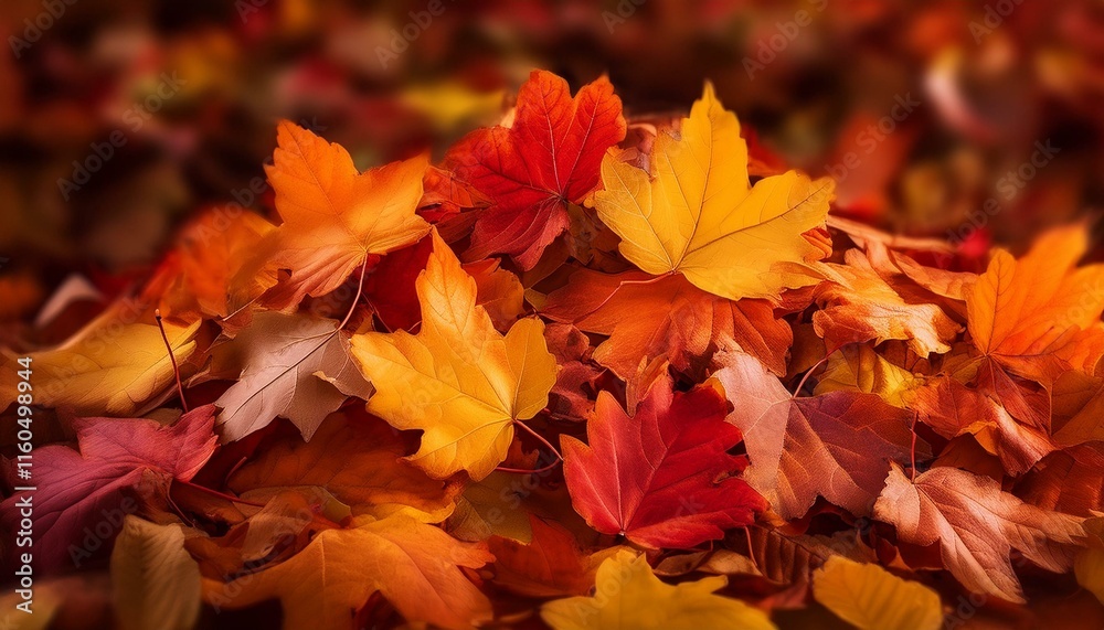 Pile of vibrant autumn leaves in warm, rich colors. Pile of vibrant autumn leaves in warm, rich colors.
