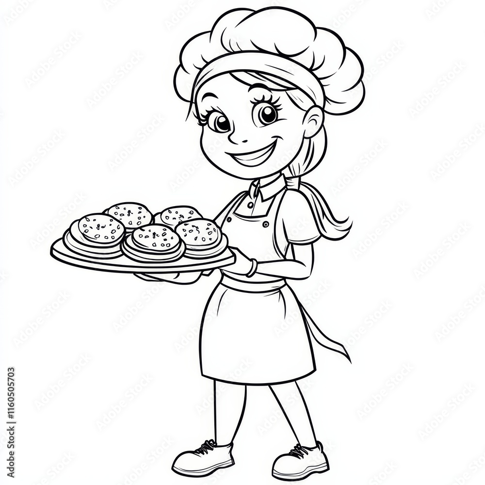 Chef's Delight: A charming chef, beaming with pride, presents a delightful stack of fresh pancakes. This illustration captures the warmth of home and the joy of delicious food. Chef's Delight: A charming chef, beaming with pride, presents a delightful stack of fresh pancakes. This illustration captures the warmth of home and the joy of delicious food.