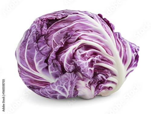 Vibrant Radicchio: A Purple Cabbage Head, Studio Still Life