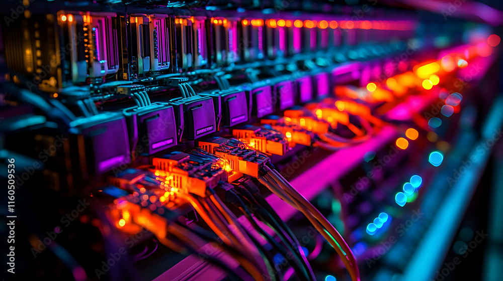 custom made wallpaper toronto digitalserver room with colorful cabels