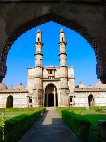 Jami Masjid, an Islamic architectural Mosque in Champaner, Gujarat, India