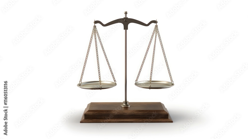 Antique scales on wooden base, isolated on white. Antique scales on wooden base, isolated on white.