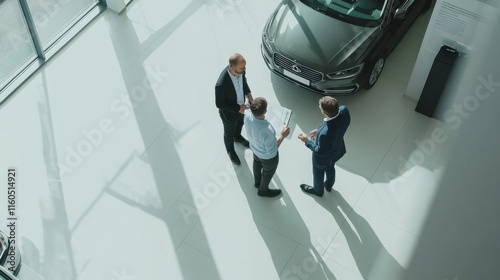 Trade-in process overview consultation. Featuring a dealer assisting a customer in evaluating options