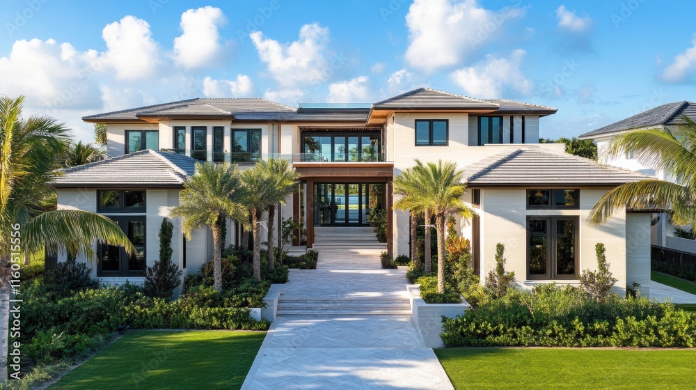 A coastal villa with sleek and modern architectural designs, 2025 A coastal villa with sleek and modern architectural designs, 2025