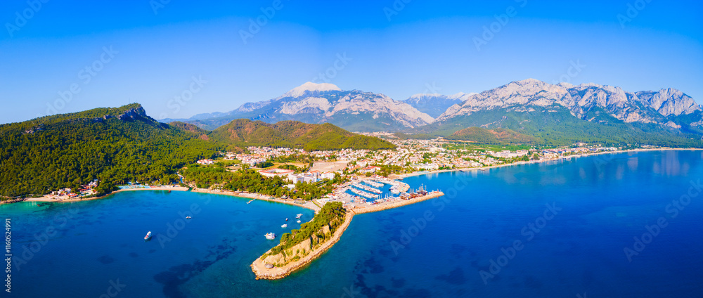 Obraz premium Kemer marina aerial panoramic view in Turkey