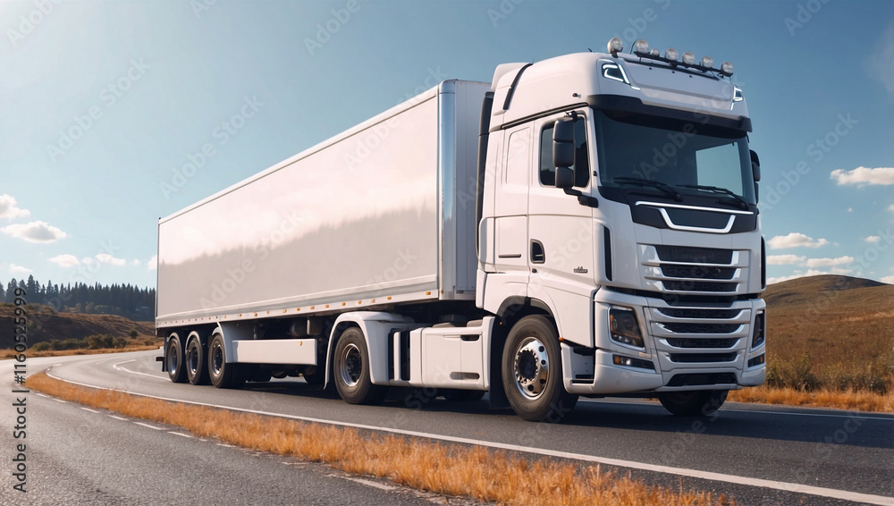 An AI Generated Image of a Truck on the Road for Transportation Solutions An AI Generated Image of a Truck on the Road for Transportation Solutions