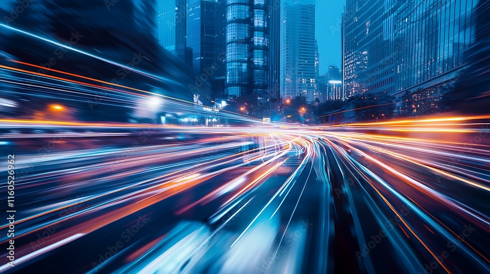 A city street with cars and buildings in the background A city street with cars and buildings in the background