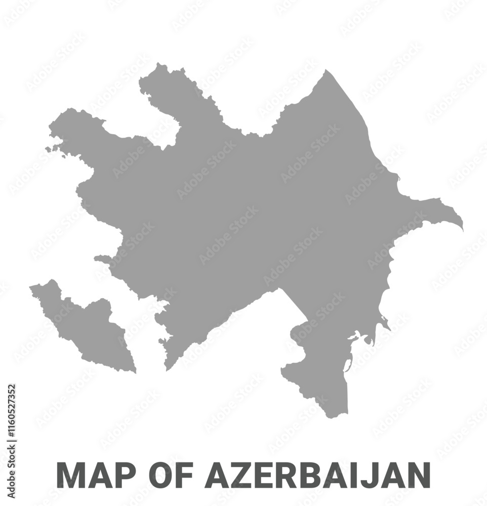 Simple flat Azerbaijan map Grey vector Simple flat Azerbaijan map Grey vector
