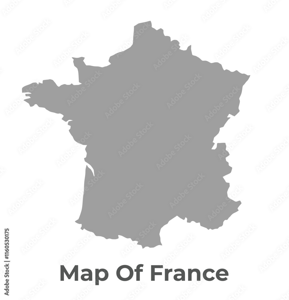 Simple flat France map Grey vector Simple flat France map Grey vector