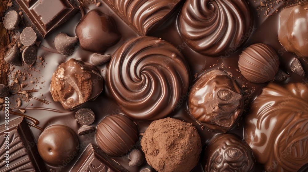 Assorted chocolate candies and chocolates. Assorted chocolate candies and chocolates.