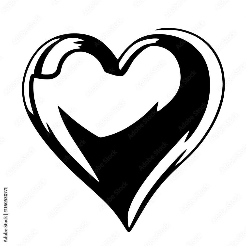 Artistic Heart Black and White Vector Art Artistic Heart Black and White Vector Art