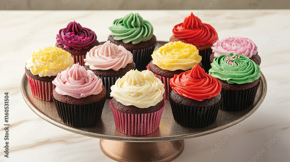 a group on cupcake with multiple colors