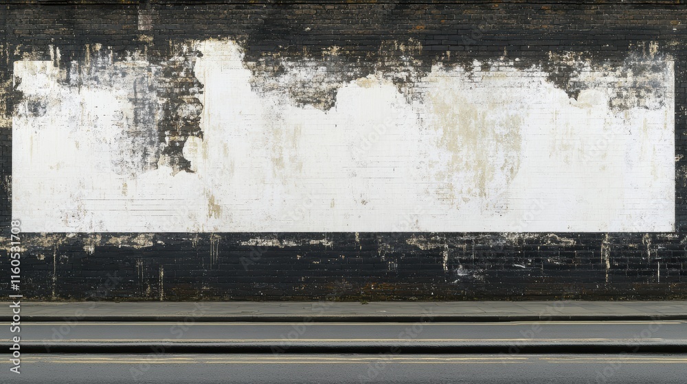 Fototapeta premium A solitary stroll, man walking down sunkissed street past pristine white wall