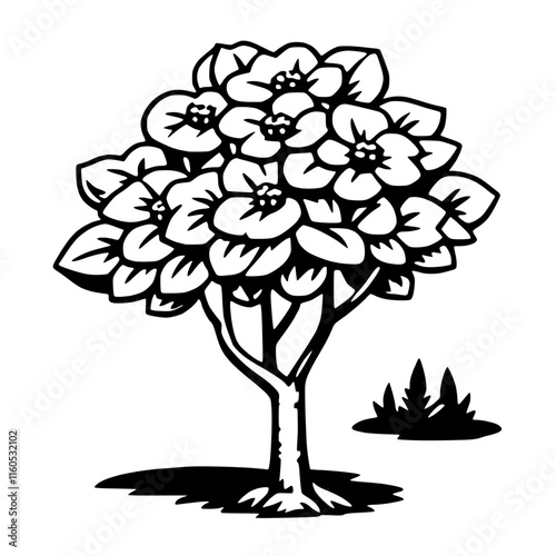 Abstract Dogwood Tree Vector Illustration Design