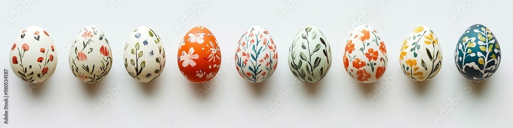 Creative Easter eggs on white background Creative Easter eggs on white background