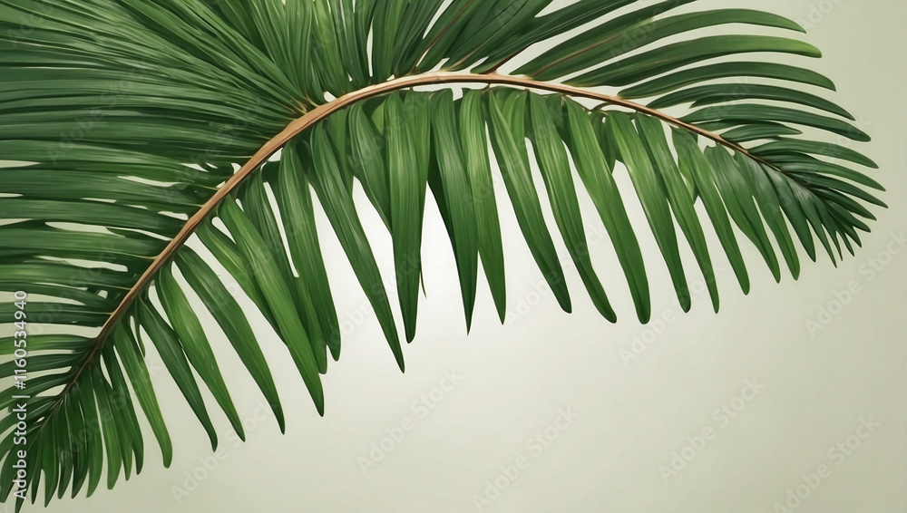 Fototapeta premium An Exquisite Photorealistic Image of a Palm Leaf Highlighting Nature's Details