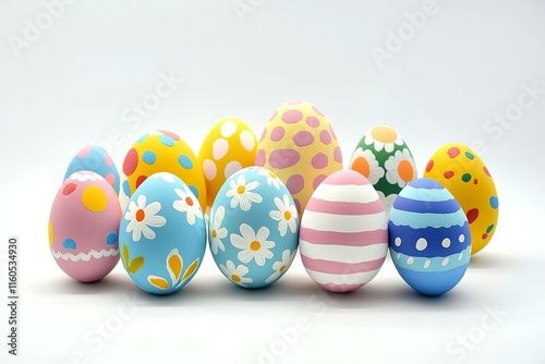 Happy Easter. Colorful painting eggs for celebrate in April.