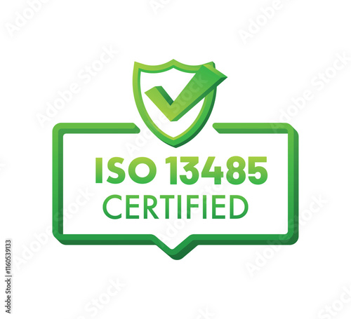 ISO 13485 Medical Devices Quality Management Icon – Safe Manufacturing Standards Badge