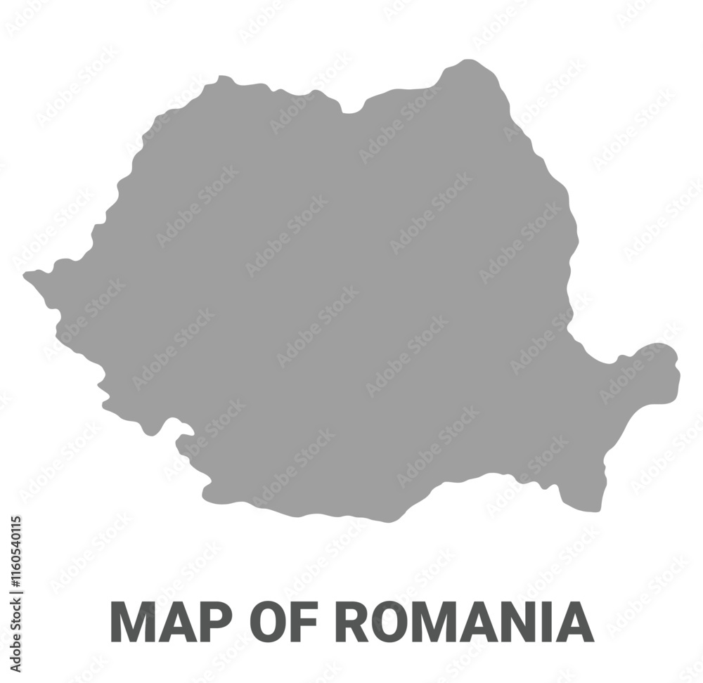 Simple flat Romania map Grey vector Simple flat Romania map Grey vector