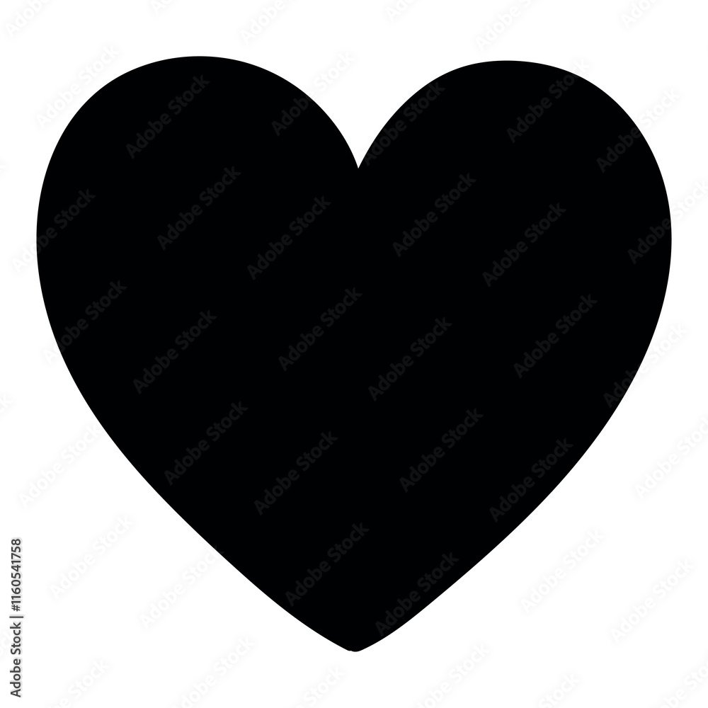 Hand drawn cartoon black heart on white background. Hand drawn cartoon black heart on white background.