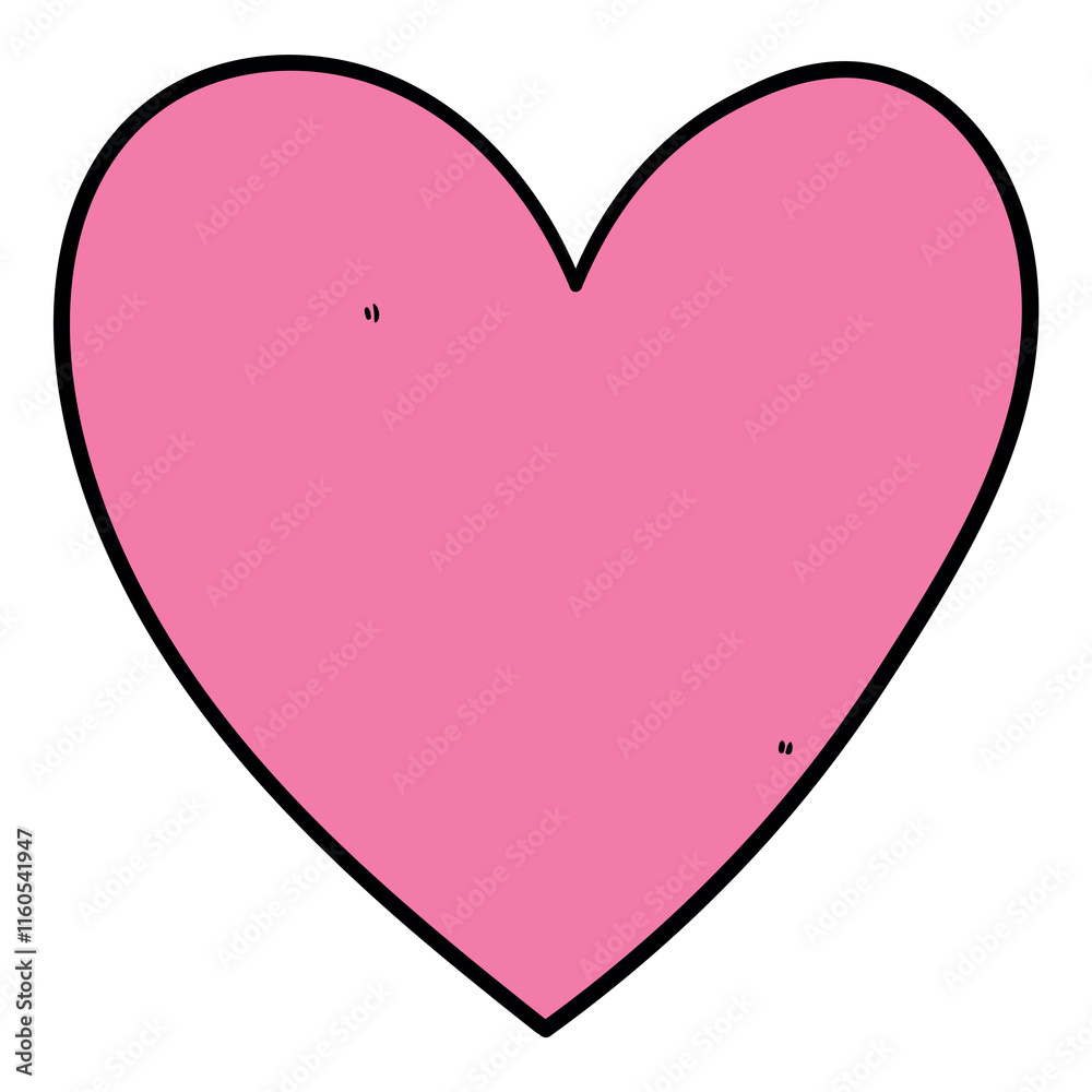 Hand drawn cartoon pink heart on white background. Hand drawn cartoon pink heart on white background.