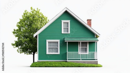 Wallpaper Mural Green house with tree and porch. Torontodigital.ca