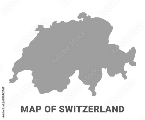 Simple flat Switzerland map Grey vector