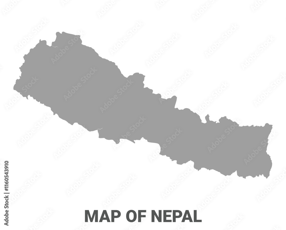 Simple flat Nepal map Grey vector Simple flat Nepal map Grey vector