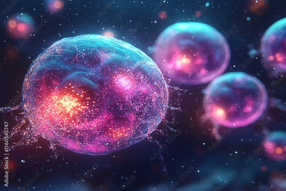 Creative image of embryonic stem cells, cellular therapy Creative image of embryonic stem cells, cellular therapy