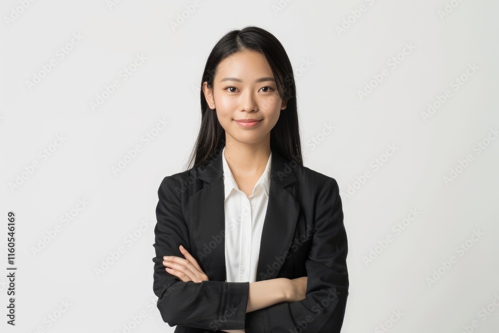 Confident young Asian woman entrepreneur in office attire. Confident young Asian woman entrepreneur in office attire.