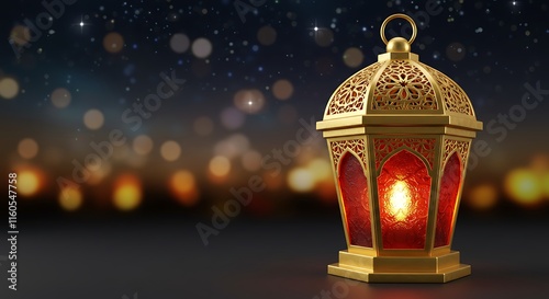 arabic lantern of ramadan celebration background illustration.
