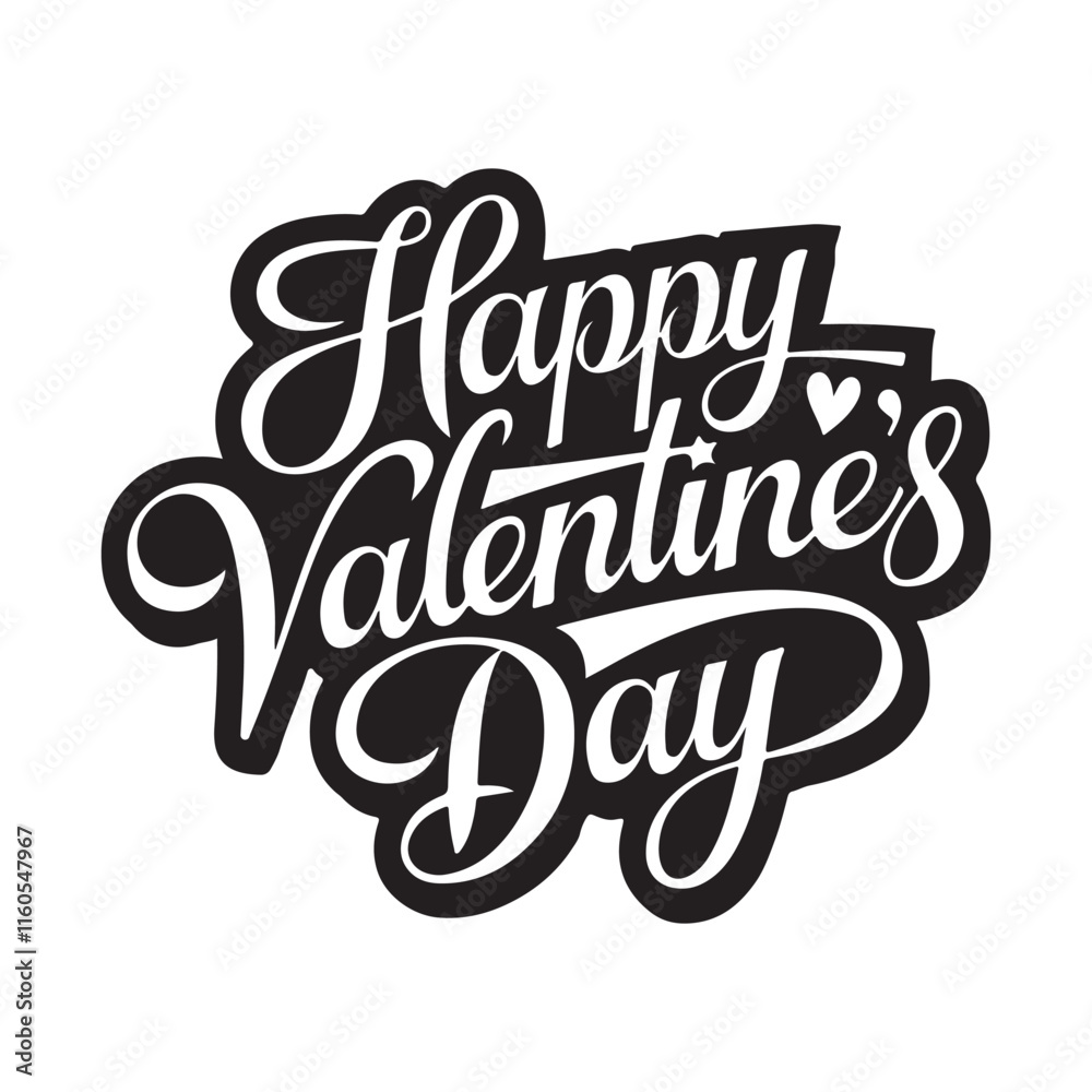 Happy Valentines Day typography poster with handwritten calligraphy text. Happy Valentines Day typography poster with handwritten calligraphy text.