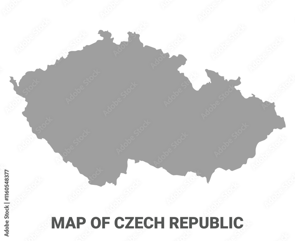 Simple flat Czech Republic map Grey vector Simple flat Czech Republic map Grey vector