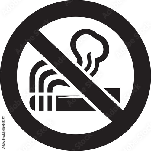 No Smoking symbol Cigarette not allow black vector