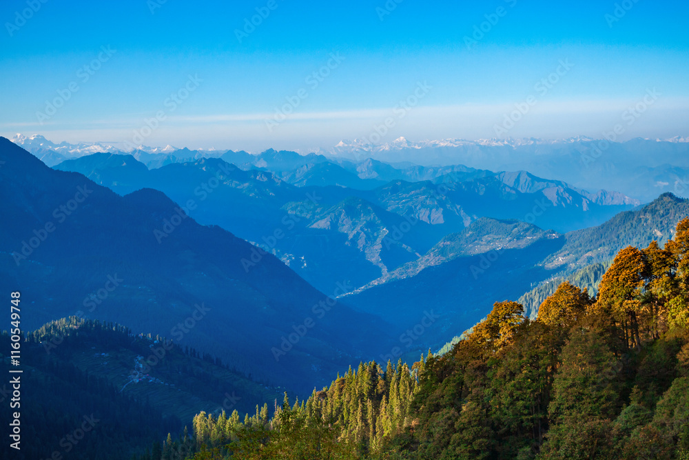 Himalaya mountains panoramic landscape, India