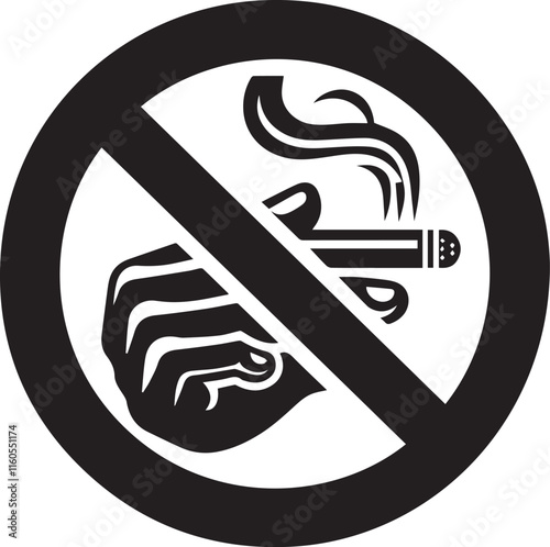 No Smoking symbol Cigarette not allow black vector