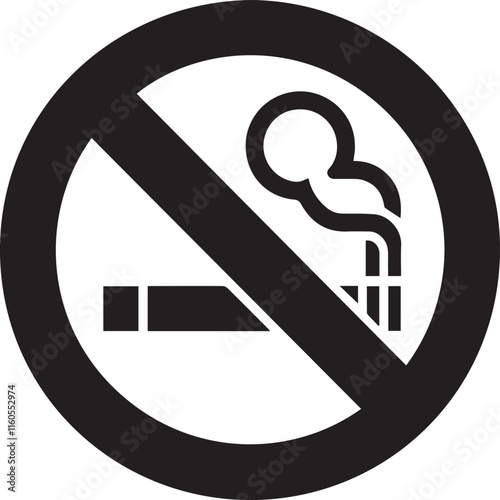 No Smoking symbol Cigarette not allow black vector