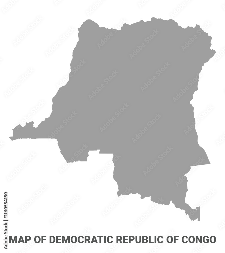 Simple flat Democratic Republic of the Congo map Grey vector Simple flat Democratic Republic of the Congo map Grey vector