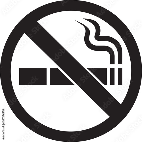 No Smoking symbol Cigarette not allow black vector
