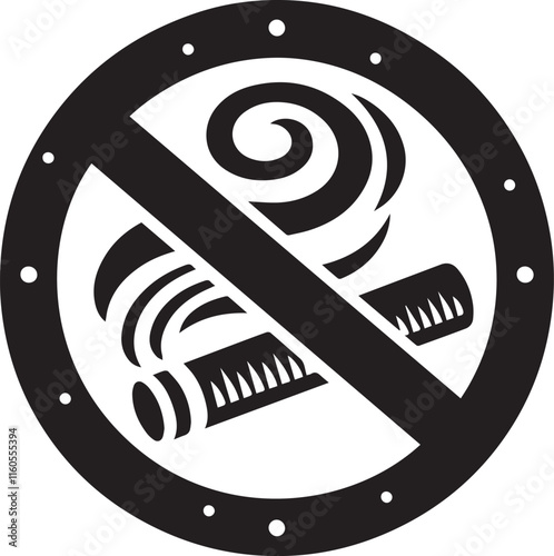 No Smoking symbol Cigarette not allow black vector