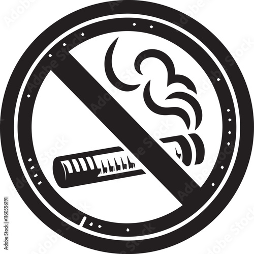 No Smoking symbol Cigarette not allow black vector