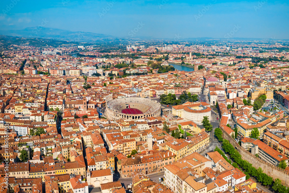 Verona Arena aerial panoramic view