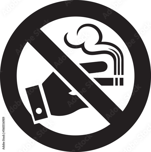 No Smoking symbol Cigarette not allow black vector