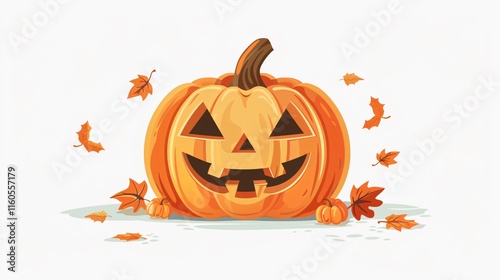 Happy Halloween Pumpkin Head Greeting Card Design